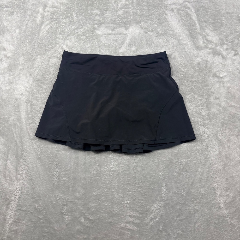 Lululemon Pace Rival Skirt Tall Women 8 Black Pleated Athletic Skort